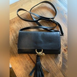 Purse Wallet COLE HAAN Leather Crossbody And Or Shoulder Strap Clutch Soft Black